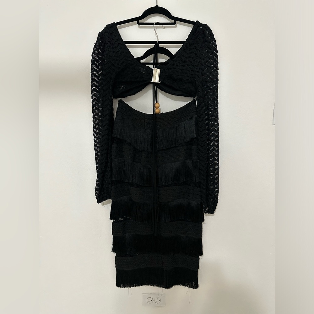 Fringe Skirt Set Black - Picture 2 of 6
